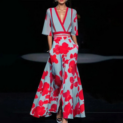 Elisan - Chic Floral Print Dress