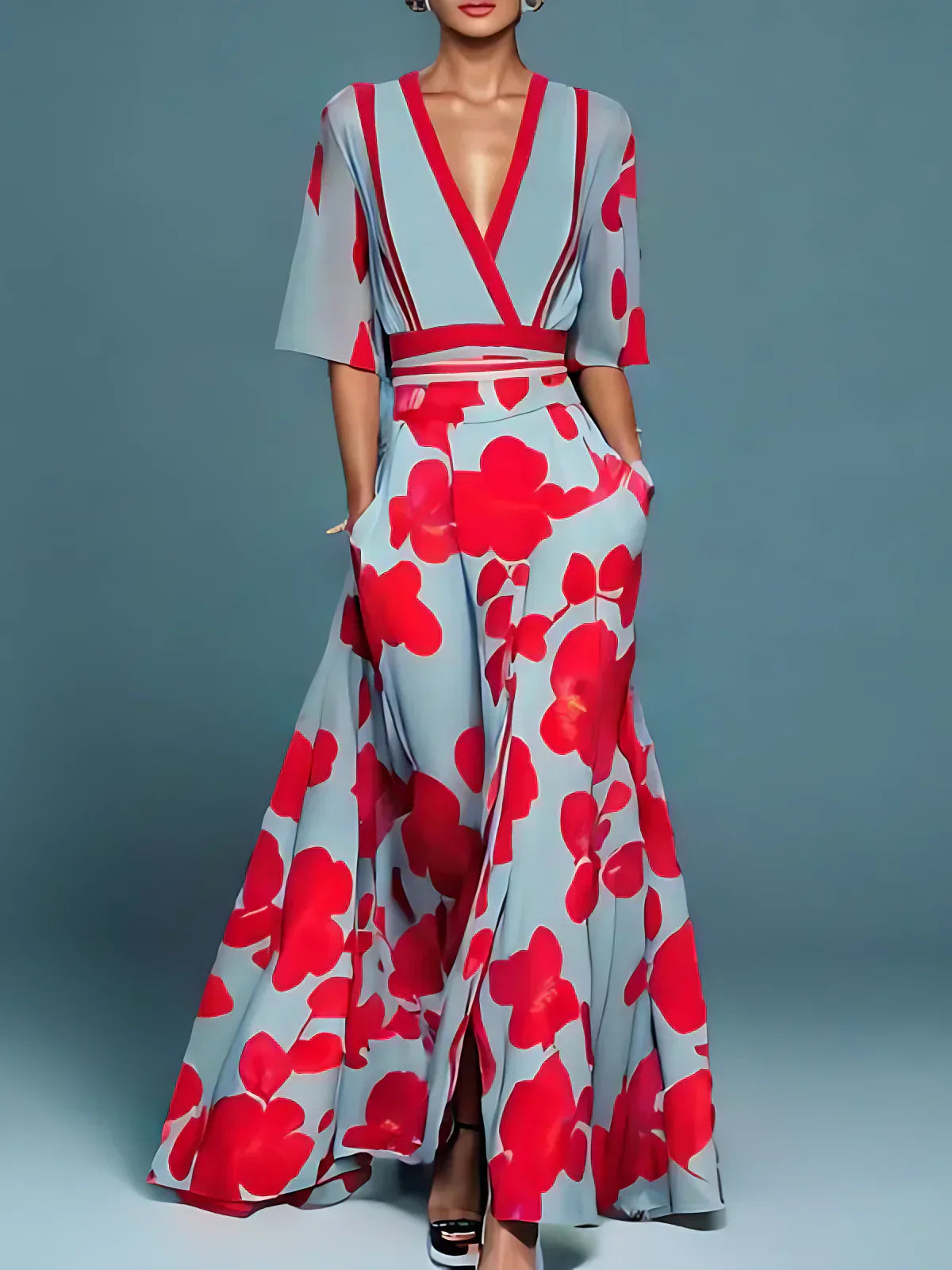 Elisan - Chic Floral Print Dress
