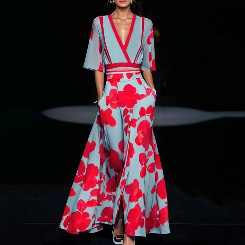 Elisan - Chic Floral Print Dress