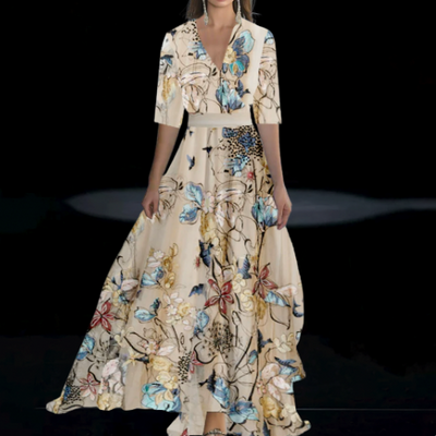 Elisan - Chic Floral Print Dress