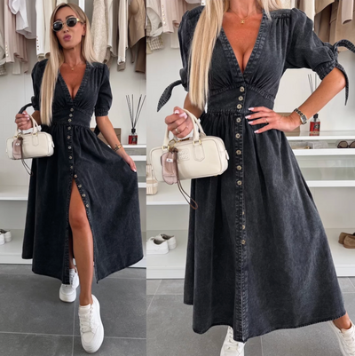 Theresa™ - Shimmering denim dress