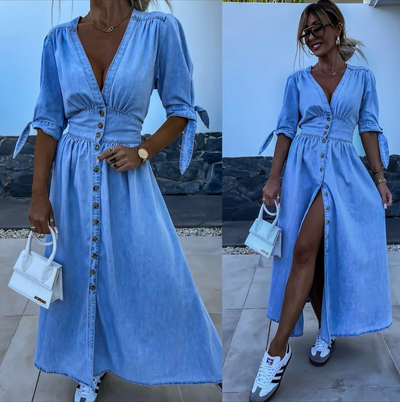 Theresa™ - Shimmering denim dress