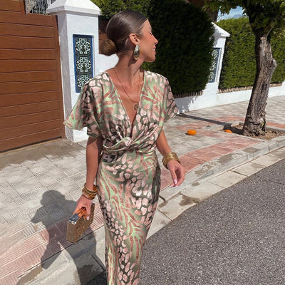 Celest - Twisted V-Neck Maxi Dress