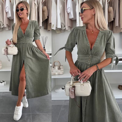 Theresa™ - Shimmering denim dress