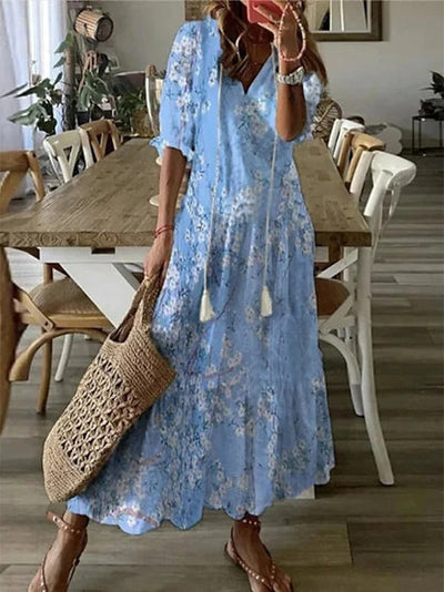 Diana -  Bohemian Style Print Maxi Dress